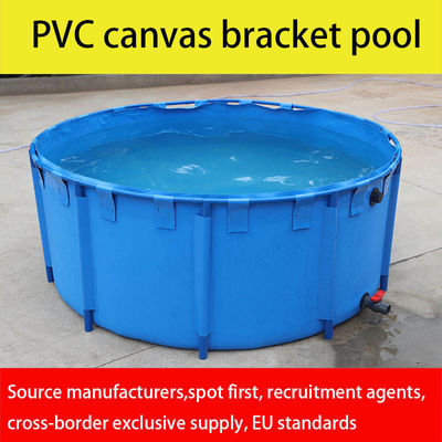 Foldable Flexible Water Tank PVC Tarpaulin Fish Tank Large Aquaculture Fish Ponds With Bracket
