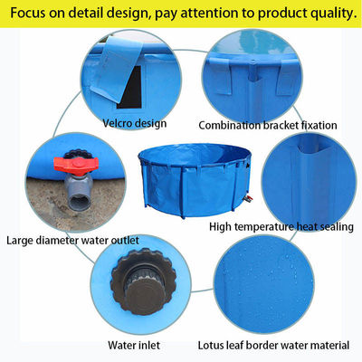Foldable Flexible Water Tank PVC Tarpaulin Fish Tank Large Aquaculture Fish Ponds With Bracket